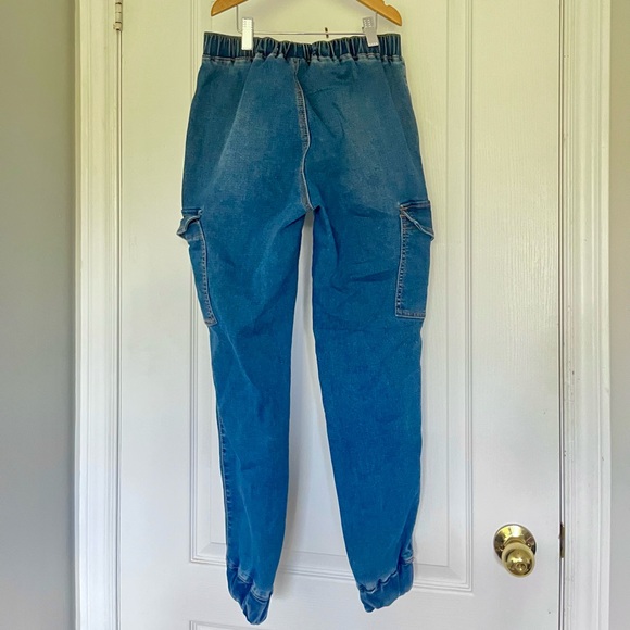 Denim Blue Cargo Joggers - Picture 2 of 5